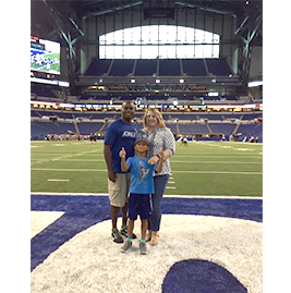 Isaac and family at a Colts game
